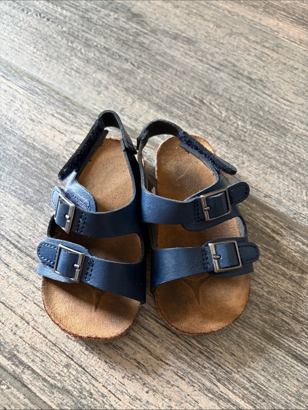 wonder nation Navy Double-Buckle Kids Sandals